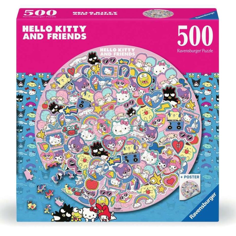 Rundpuzzle - Hello Kitty and Friends (500 Teile)