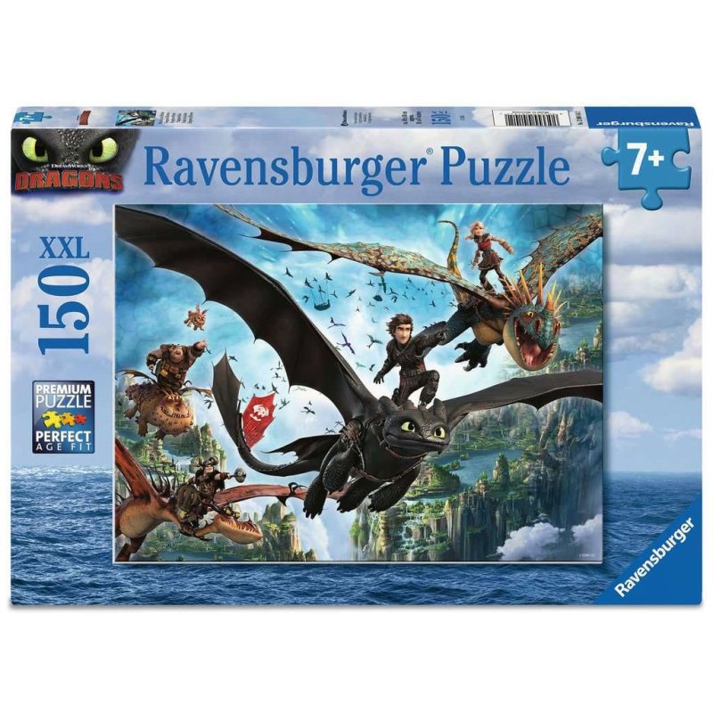 Dragons puzzle pour enfants XXL Dragons & Heroes (150 pièces)