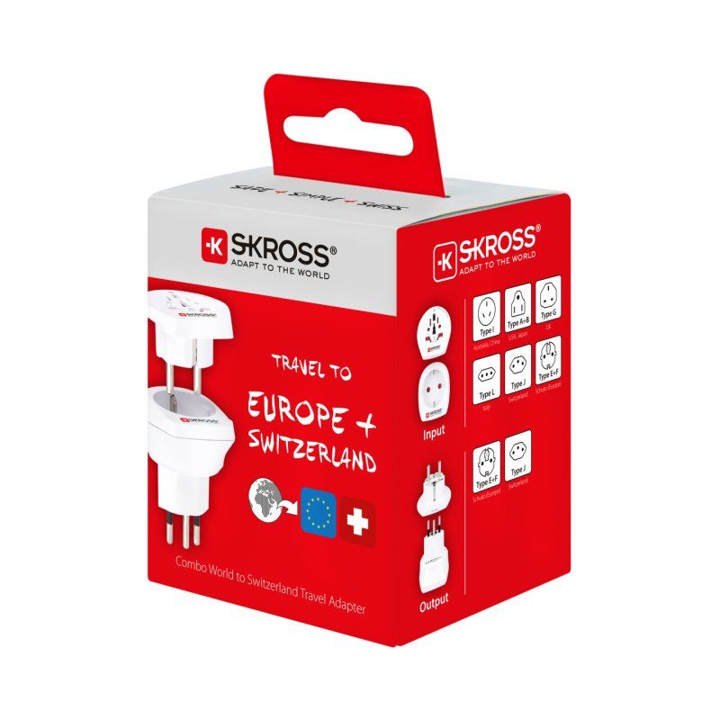 Skross 1.500206-E power plug adapter Type J (CH) Universal White