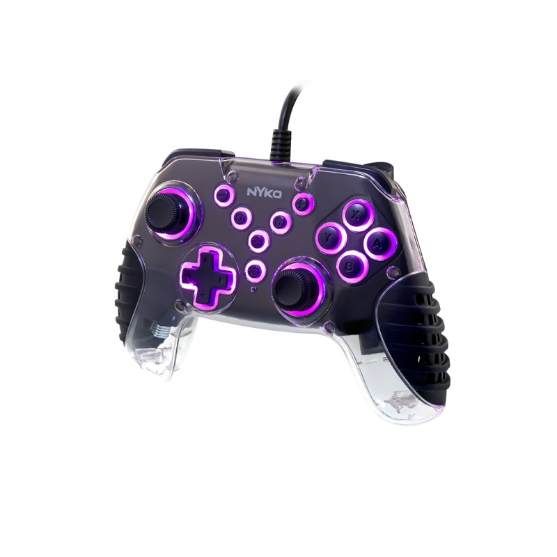 Nyko Air Glow Black, Transparent USB Gamepad Nintendo Switch, Playstation 3, Tablet PC