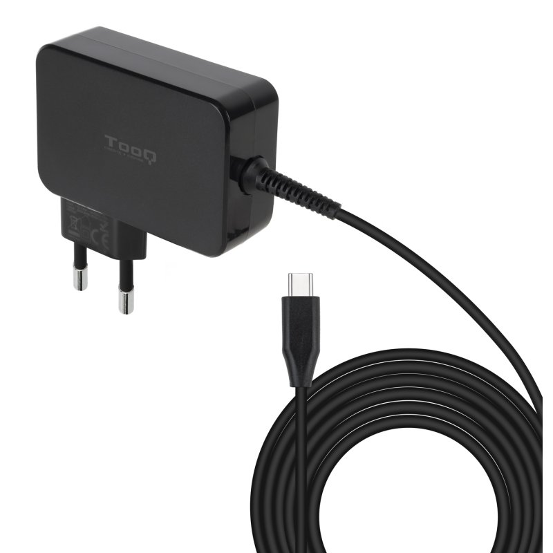 TooQ TQLC-USBCGAN100PD chargeur d'appareils mobiles Ordinateur portable, Universel Noir Secteur Intérieure