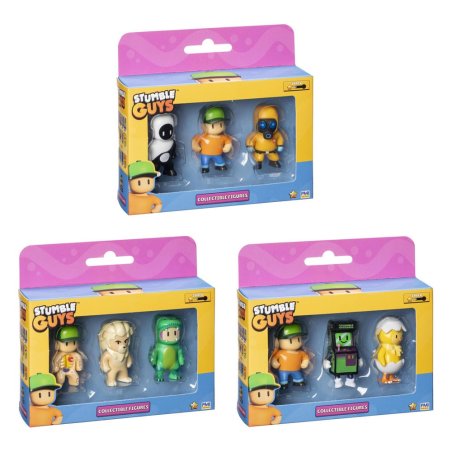 Stumble Guys : Wave 2 Boîte de 3 figurines à collectionner Assortiment