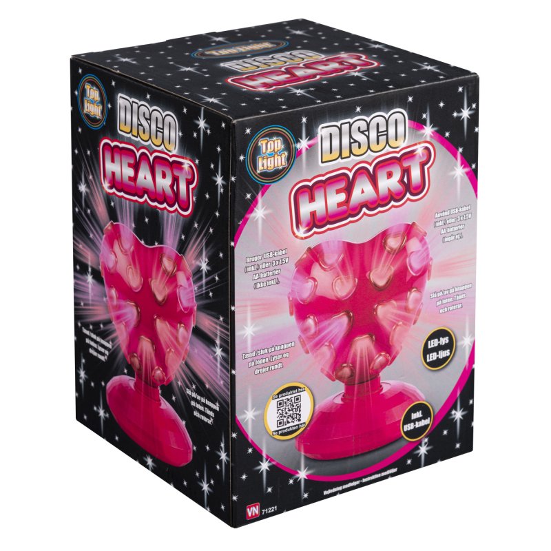 3-2-6 - Heart Disco ball with LED light (71221)