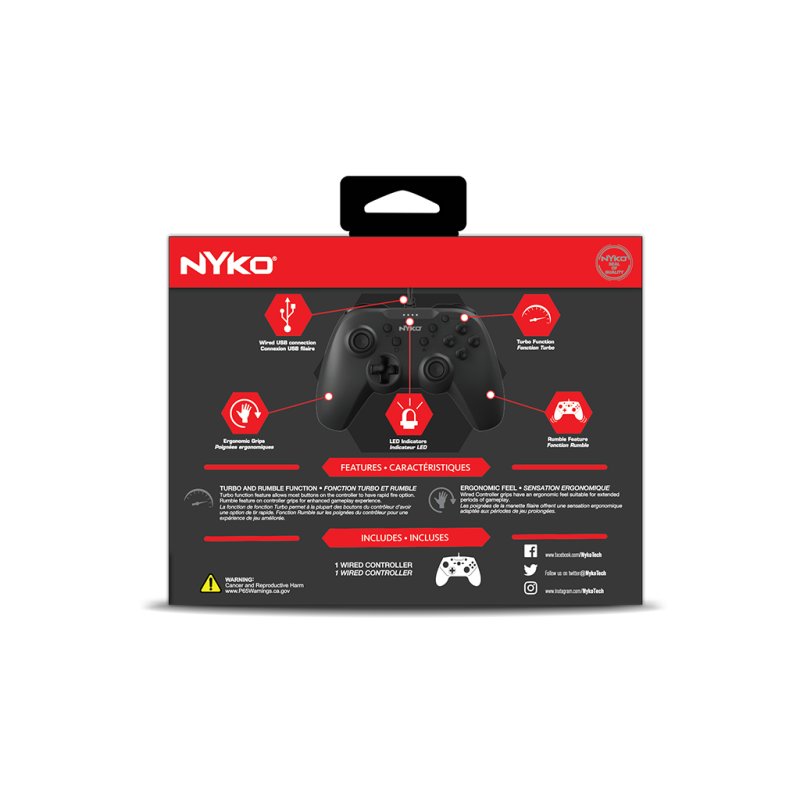 Nyko Prime Wired Controller - Black For Switch