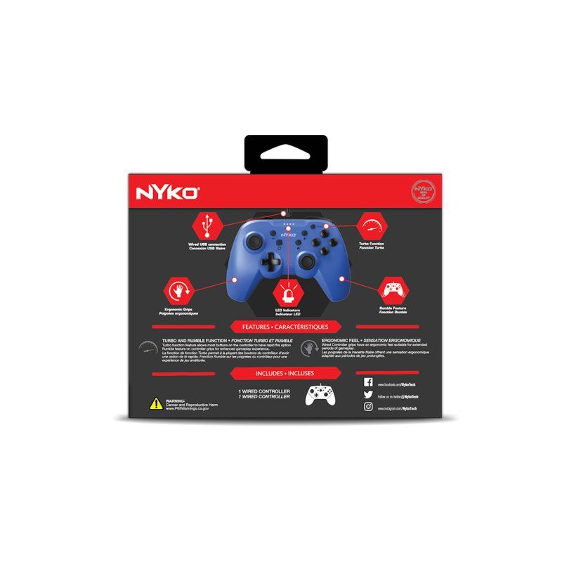 Nyko Prime Controller for Nintendo Switch Bleu USB Manette de jeu