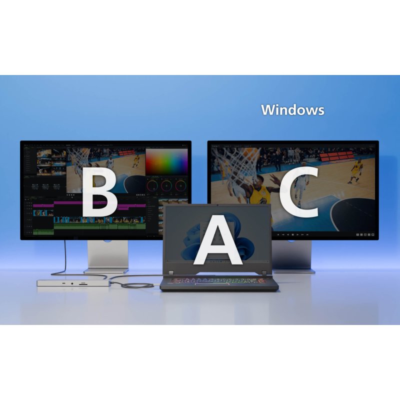 ATEN UH3240 Dock USB-C 4K Dual Display Station multip. 11-en-1, passage d'alim