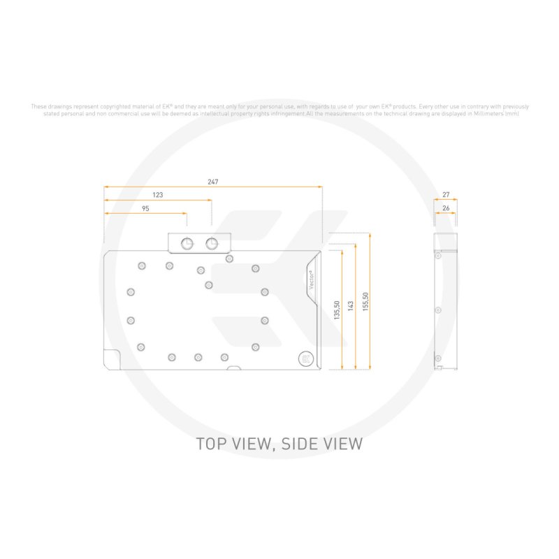 EK Water Blocks EK-Quantum Vector³ TUF RTX 5090 - Plexi