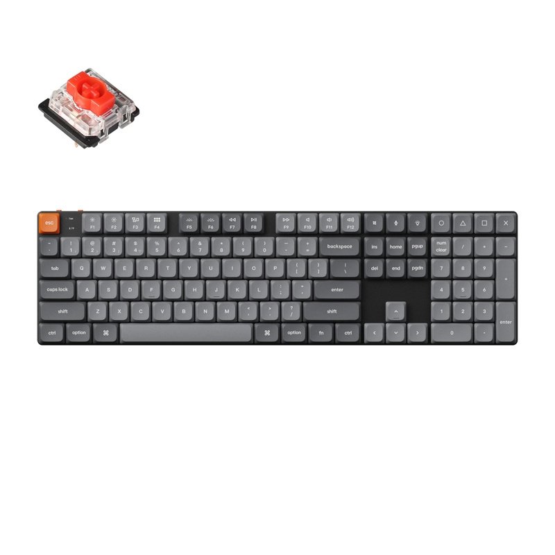 Keychron K5 Max RGB Red Switch Wireless Low Profile Keyboard (Black) [K5M-H1].