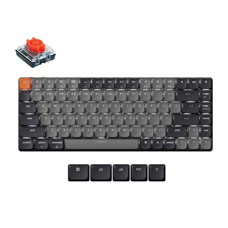 Keychron K3 LED Red Switch Wireless Low Profile Keyboard (Gray) [K3X-A1].
