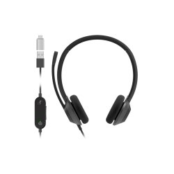 Cisco Headset 322 USB, Wired Dual On-Ear Headphones, Webex Controller with USB-A, Carbon Black, 2-Year Limited