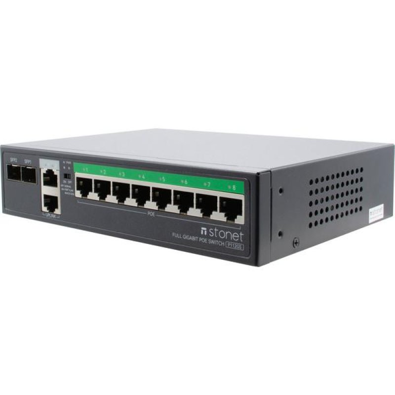 STONET P112GS Switch 10p Gigabit with 8 port PoE & 2 port S