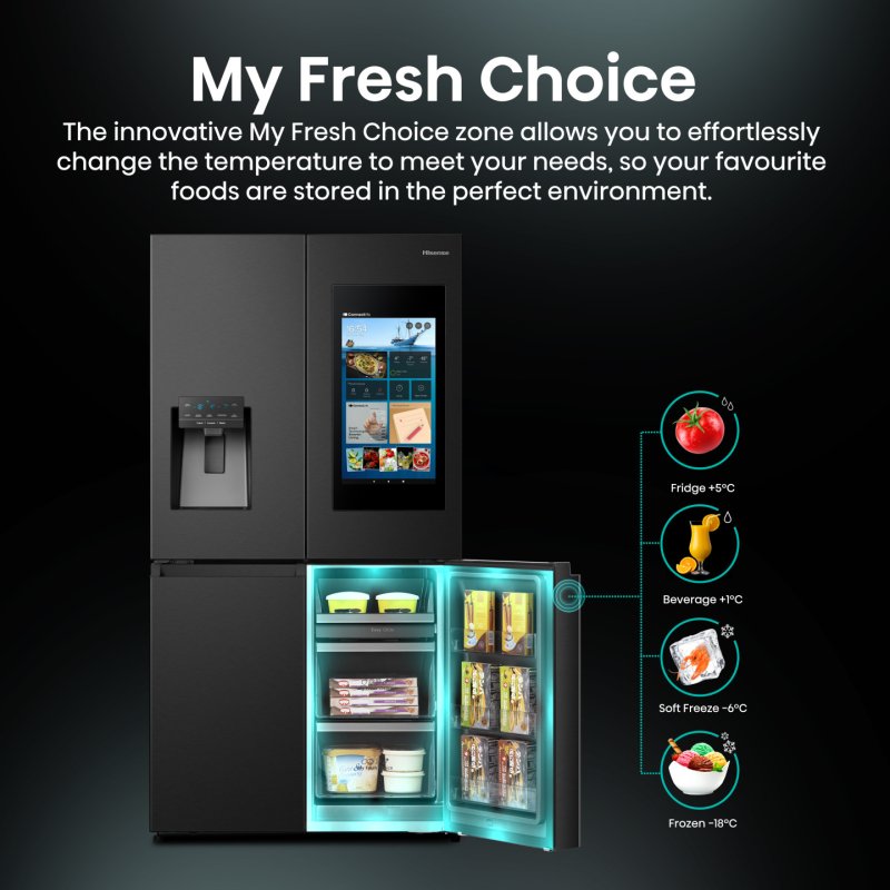 Hisense RQ760N4IFE side-by-side refrigerator Freestanding 577 L E Black