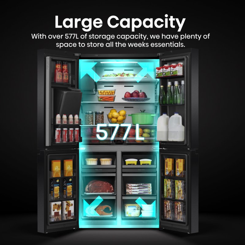 Hisense RQ760N4IFE side-by-side refrigerator Freestanding 577 L E Black