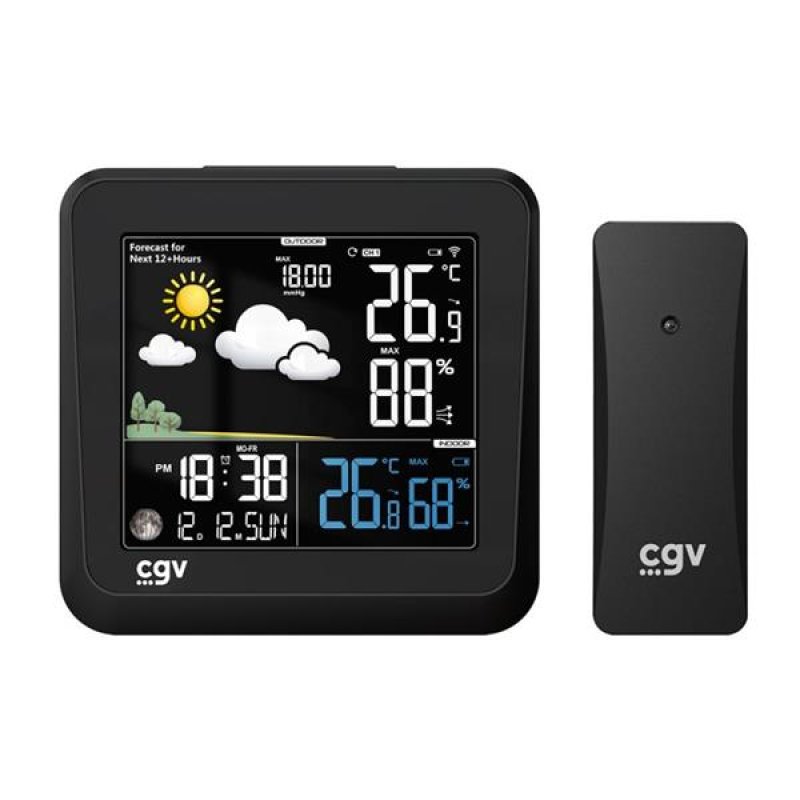 CGV 19001 digital weather station Black LCD Battery