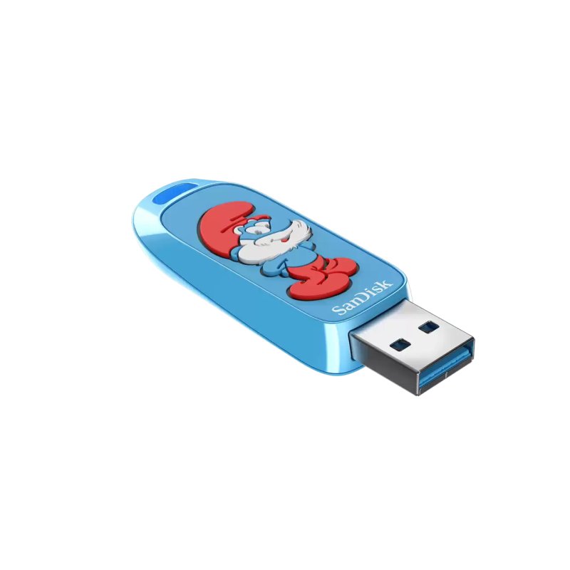 SanDisk Smurf lecteur USB flash 64 Go USB Type-A 3.2 Gen 1 (3.1 Gen 1) Bleu