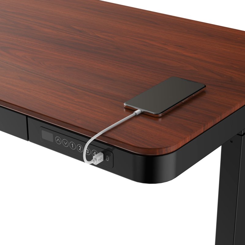 Activejet Bureau avec réglage électrique de la hauteur 140x70 ET119W-C noir/noyer