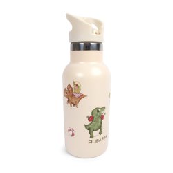 Filibabba - Stainless steel water bottle - Dino Beach - Beige - 6-60 m (FI-03589)