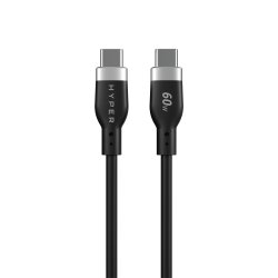 1.5m Silicone USB-C to USB-C 60W Black