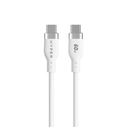 1.5m Silicone USB-C to USB-C 60W White