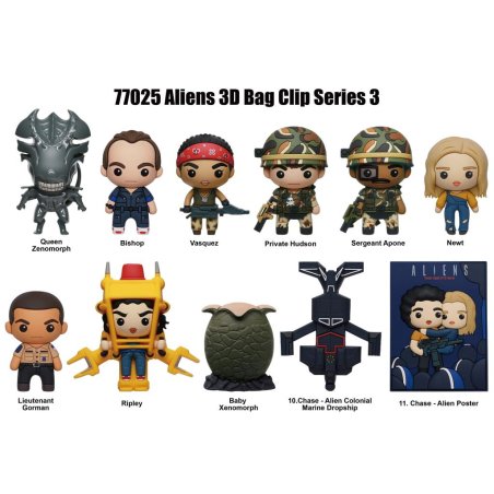 ALIENS - Series 3 - 3D Foam Bag Clip (Display 24 Pcs)