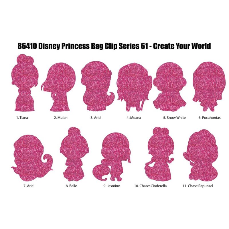 PRINCESS - Series 64 - 3D Foam Bag Clip (Display 24 Pcs)
