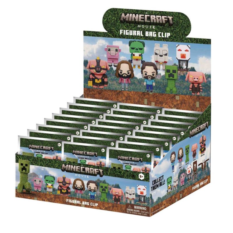 MINECRAFT FILM - Series 1 - 3D Foam Bag Clip (Display 24 Pcs)