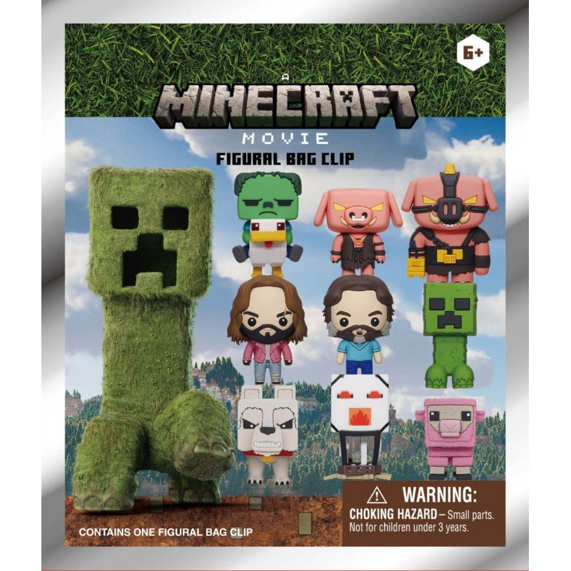 MINECRAFT FILM - Series 1 - 3D Foam Bag Clip (Display 24 Pcs)