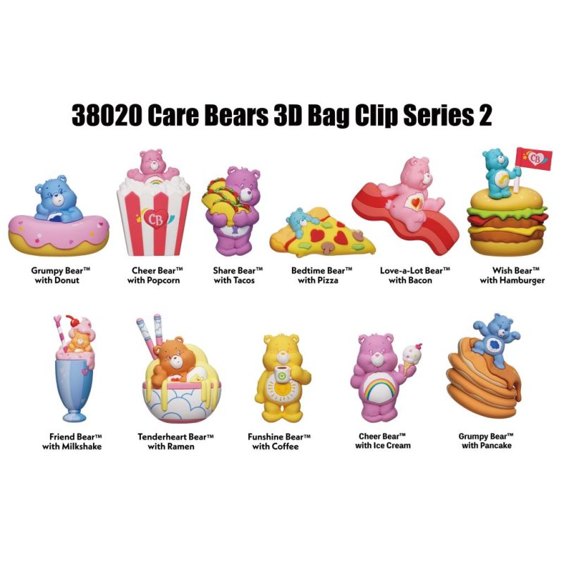 LES BISOUNOURS - Series 2 - 3D Foam Bag Clip (Display 24 Pcs)