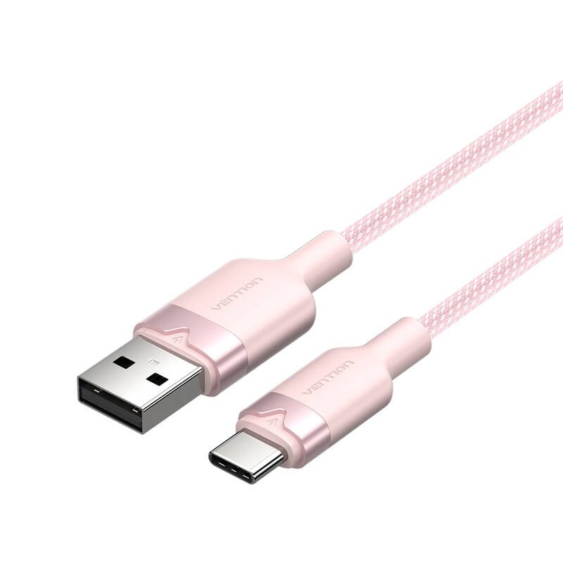 USB 2.0 A to USB-C 3A Vention CTNPF 1M cable (pink)