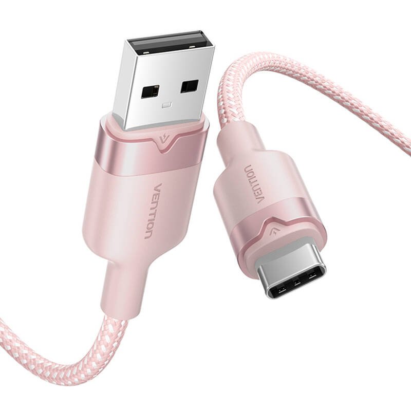 USB 2.0 A to USB-C 3A Vention CTNPF 1M cable (pink)