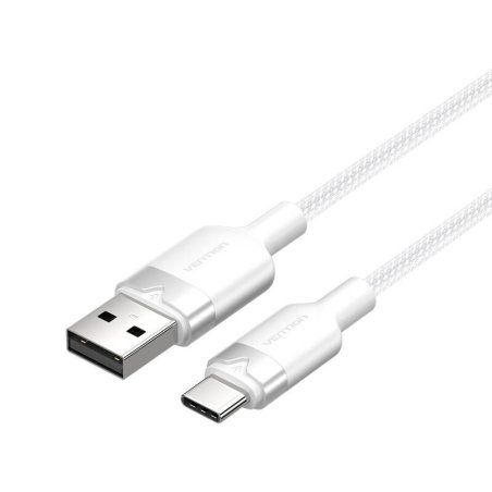 USB 2.0 A to USB-C 3A cable Vention CTNWF 1M (white)