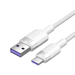 USB 2.0 A to USB-C 6A Vention CTOWH 2M cable (white)