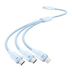 USB 2.0 A to 3in1 3A cable Vention CTPLG 1.5M (blue)