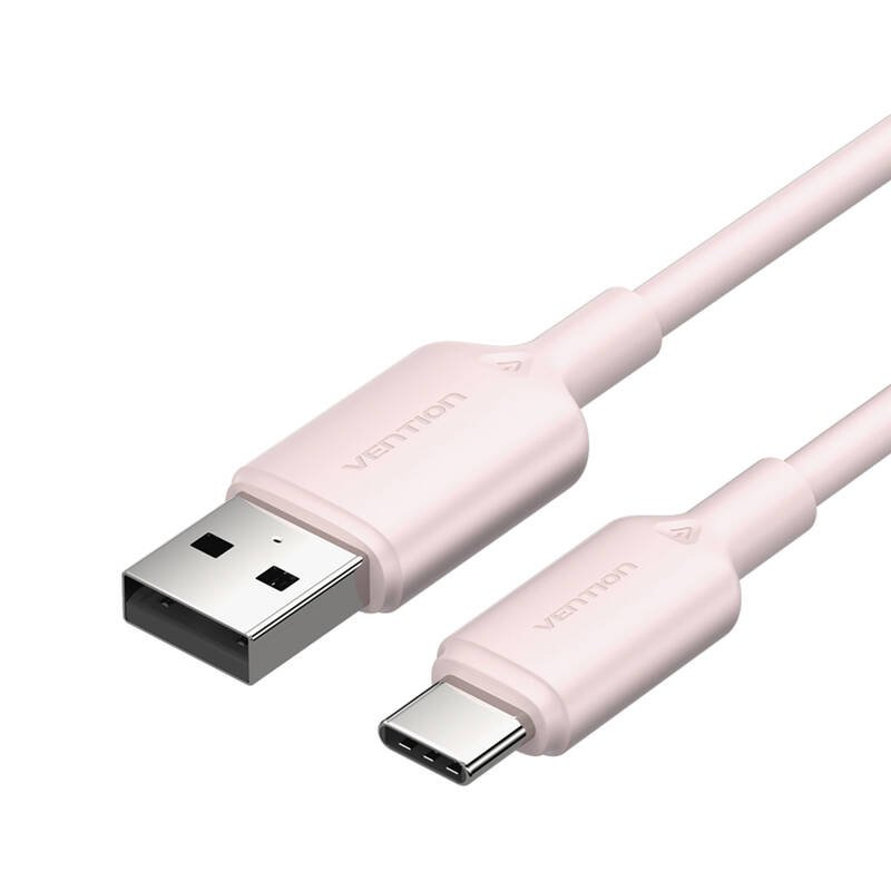 USB 2.0 A to USB-C 3A cable Vention CTQPH 2M (pink)