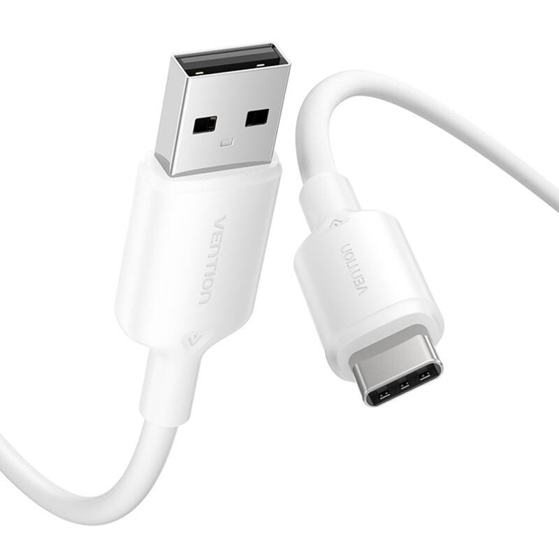 USB 2.0 A to USB-C 3A cable Vention CTQWH 2M (white)