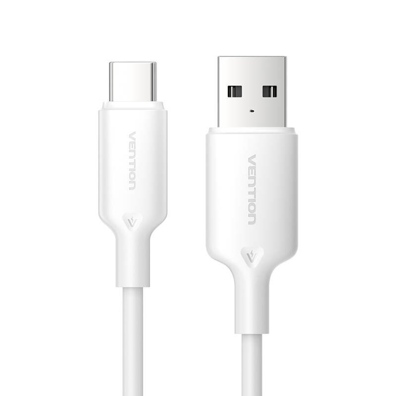 USB 2.0 A to USB-C 3A cable Vention CTQWH 2M (white)