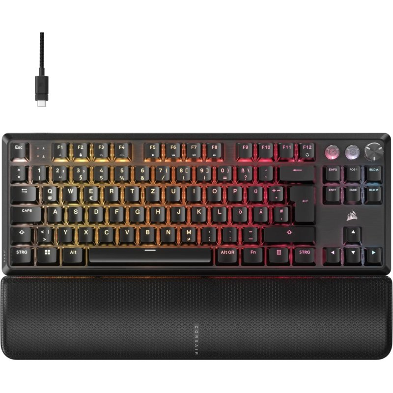 Corsair K70 PRO TKL clavier Jouer USB QWERTZ Allemand Noir
