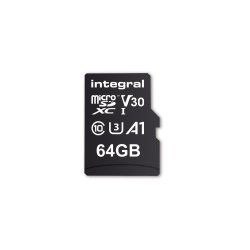 Integral INMSDX64G-100V30 64GB MICRO SD CARD MICROSDXC UHS-1 U3 CL10 V30 A1 UP TO 100MBS READ 45MBS WRITE 64 Go MicroSD