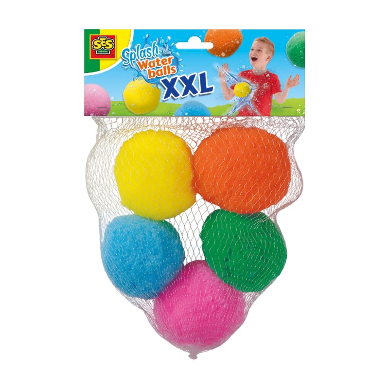 SES Creative 02404 Splash Water Balls XXL - Outdoor Play Kit for Kids Aged 3 - Includes Oversized Reusable Water Balls