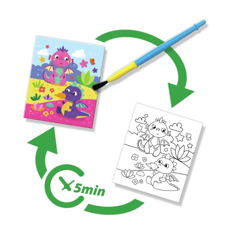 SES Creative 00133 Livre de Coloriage Fantaisie à l'Eau - Avec Stylo à Eau Réutilisable - Coloriage sans Taches -