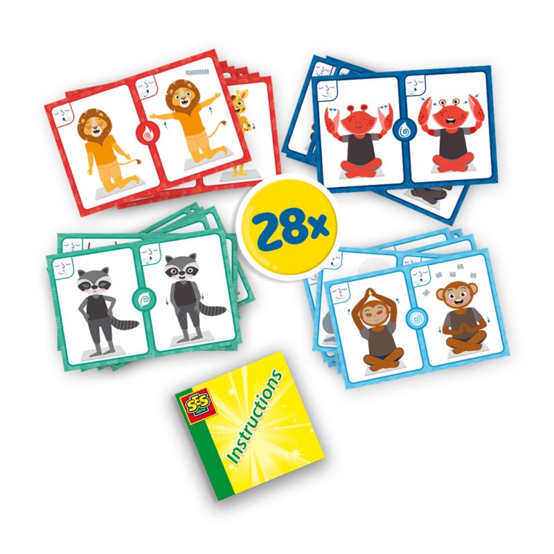 SES Creative 02407 - Cartes de Yoga Zen - Exercices de Respiration - Pleine Conscience pour Enfants - 28 Cartes