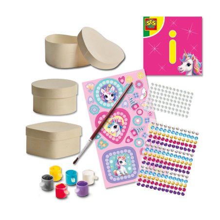 SES Creative Unicorn - Boîtes à bijoux en bois et mosaique de diamants