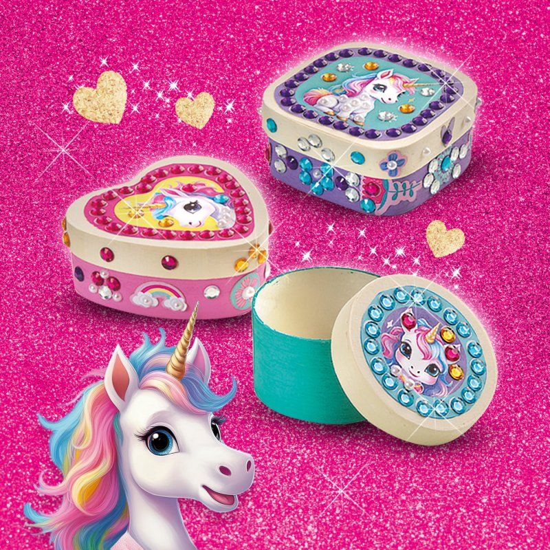 SES Creative Unicorn - Diamond painting wooden jewellery boxes