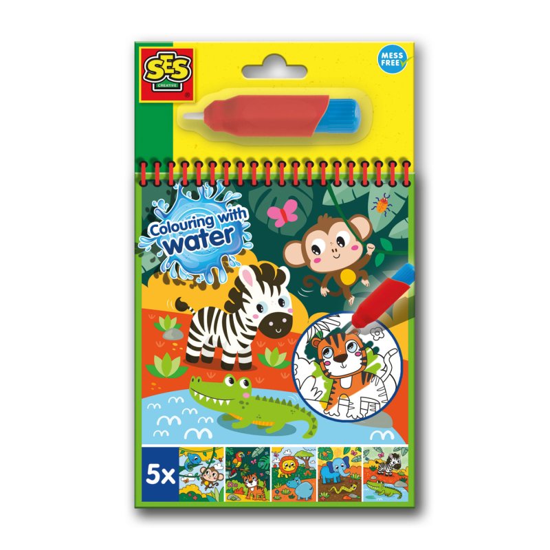 SES Creative - Colouring with Water - Safari Colouring Book - (S00131)