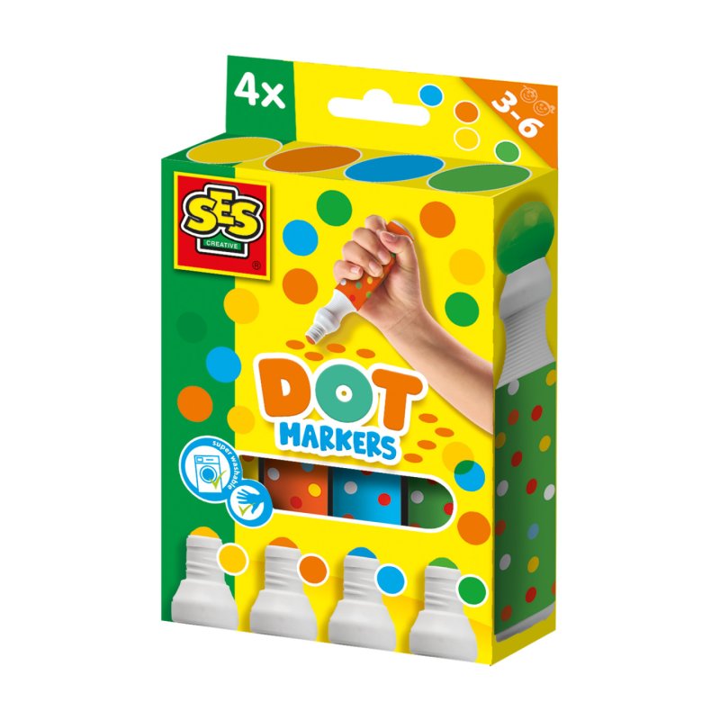 SES Creative - Dot Markers - 4 Colours XXL (S14600)