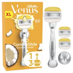 Venus - Gillette Venus Pro ComfortGlide Coconut Scented Women’s Razor, 1 Refill Razor - Yellow/White