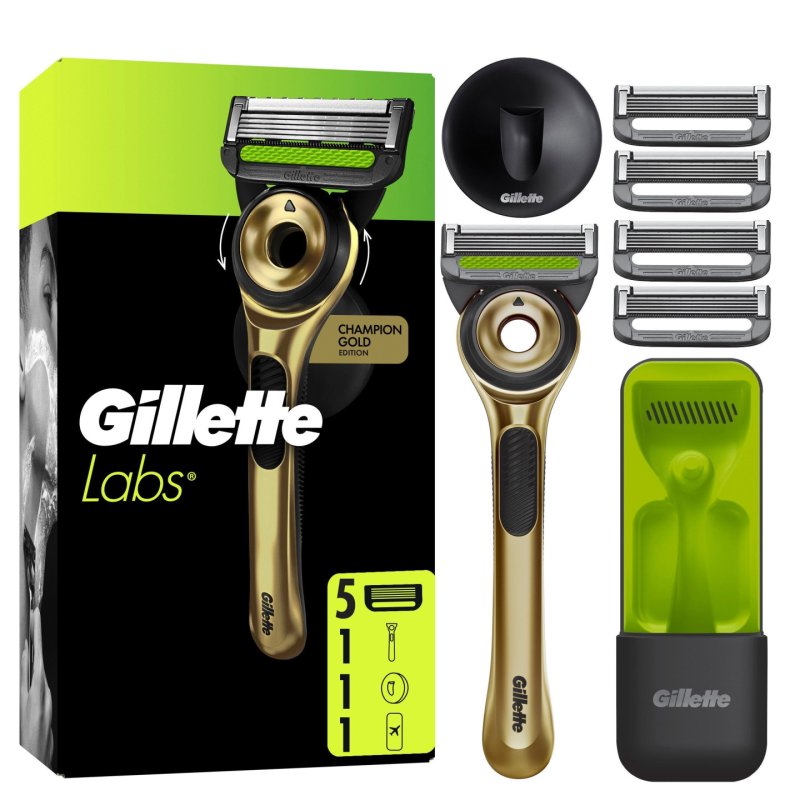 Gillette - GilletteLabs With Exfoliating Bar Razor Champion Gold Edition - Green/Black