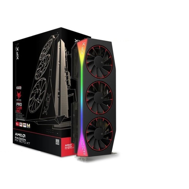 RX 9070 XT 16GB XFX Mercury Magnetic Air Gaming RGB OC GDDR6 3 Fan