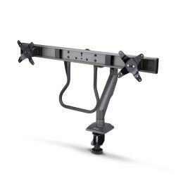 StarTech.com Desk Mount Dual Monitor Arm with Crossbar, Up To 27" Displays, VESA 75x75/100x100, Max 33lb/15kg, C-Clamp,