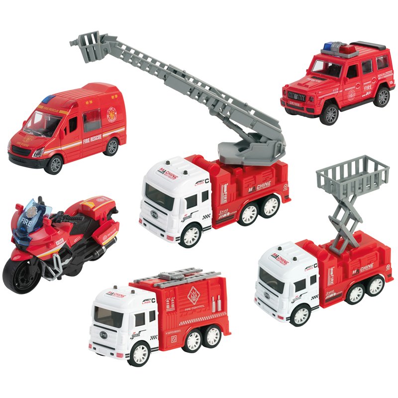 6 VEHI POMPIERS 12CM FR